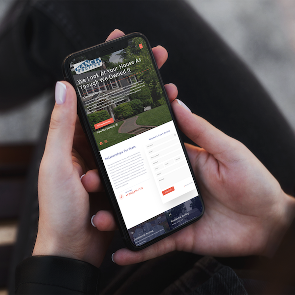 ranch roofing website mockup